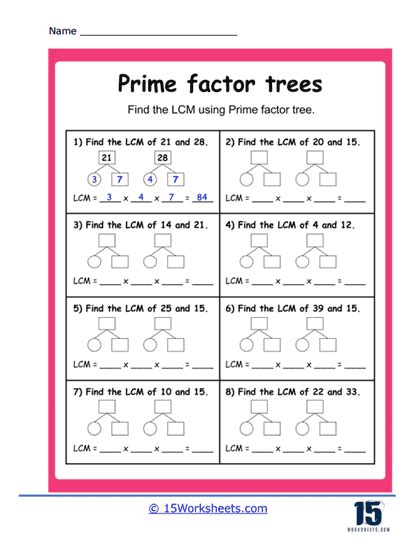 Factor Tree Worksheets 15