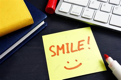 Office Inspiration Smiling Memo Stick Sign Quotes Happiness Quote Photo