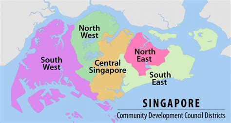 Singapore region map - Map of Singapore region (Republic of Singapore)