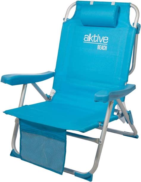 Aktive 53983 Sedia A Zaino Pieghevole In Alluminio Beach 64x63x82 Cm