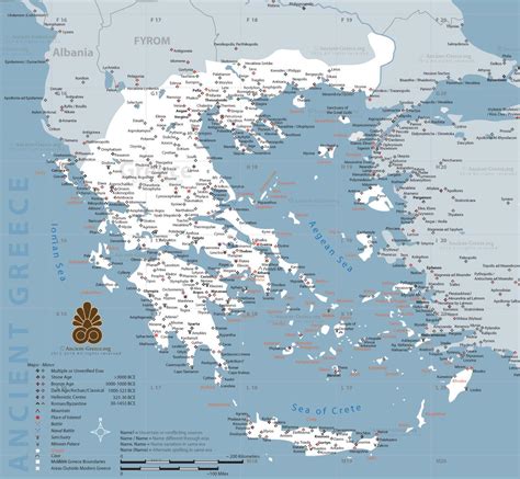 La Grecia antigua mapa - mapa de la antigua Grecia (Sur de Europa - Europa)