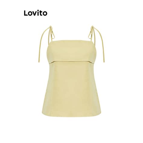 Lovito Elegante Top De Al As Simples Cadar O Para Mulheres