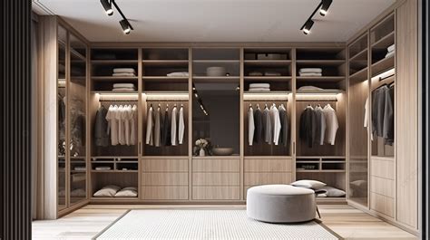 D Model Of A Modern Walk In Closet Background D Rendering Luxury