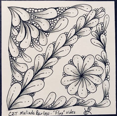 Inspired By A Melinda Barlow Czt Video Tutorial Zentangle Flux Pattern