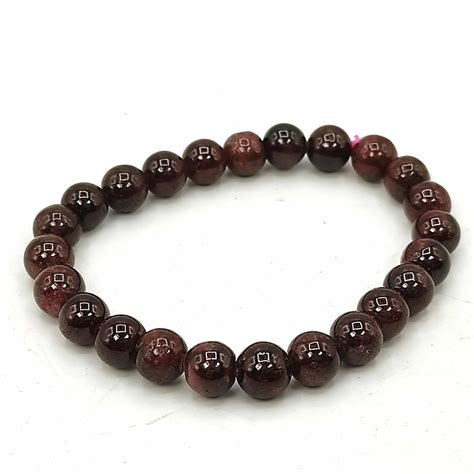 Garnet Bracelet 8mm For Energizing & Regenerating - Reiki & Healing Crystal