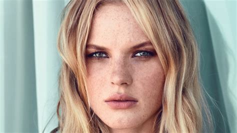 Blonde Green Eyes Anne Vyalitsyna Freckles Face Women HD