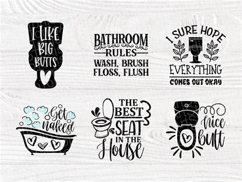 Bathroom Humor Svg Bundle Funny Bathroom Svg Etsy