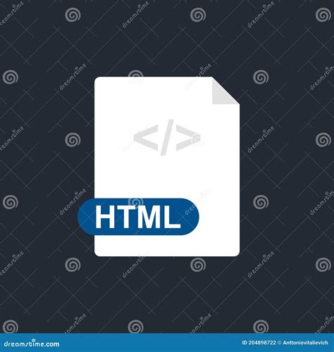 Html File Icon Hyper Text Markup Language Vector Stock Vector