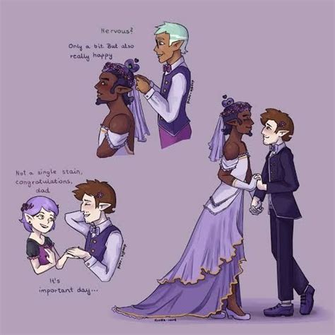 Some People Are Dressed Up As Princesses And Prince In Purple Outfits