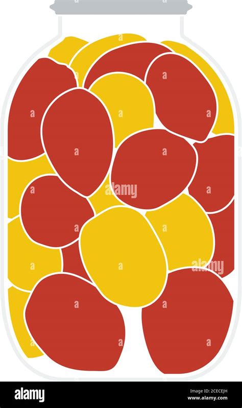 Canned Tomatoes Icon Flat Color Design Vector Illustration Stock