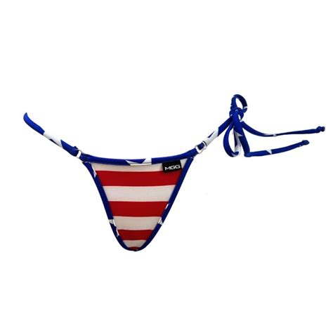 Stripes N Stars Single Tie Side Bikini Bottom Micro Gigi