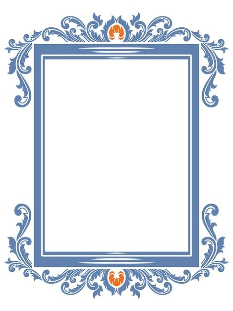 Premium Vector | Classic engraved frame design for wedding