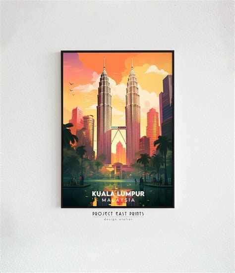 Malaysia Travel Poster Digital Wall Print Art Kuala Lumpur Etsy