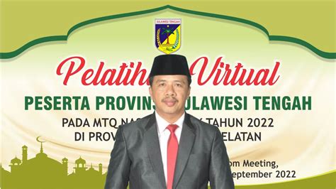 Jelang MTQ Nasional XXIX Peserta Asal Sulteng Diberi Pelatihan Virtual