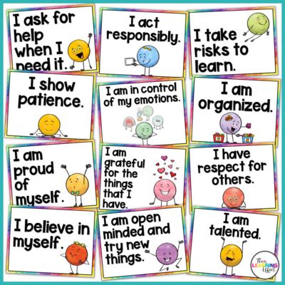 Positive Affirmations Posters Growth Mindset Self Talk Bulletin Board