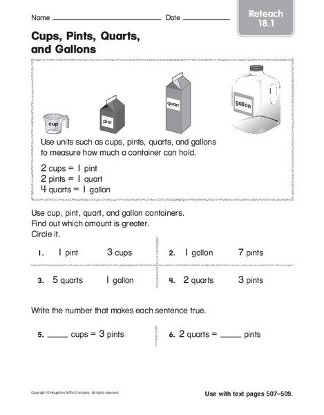 Pints And Quarts Math