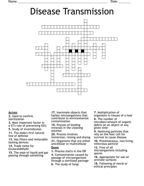 Skin Conditions Infections And Lesions Crossword WordMint