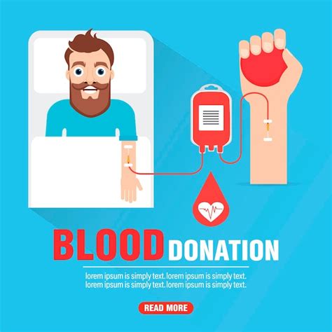 Premium Vector Blood Donation Healthcare Concept Design Flat