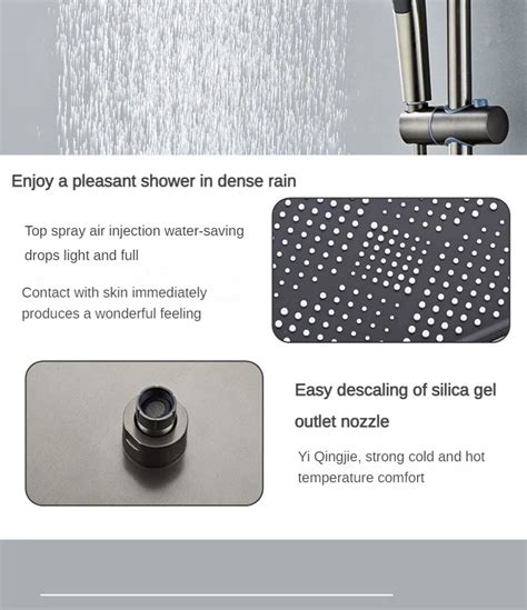 Light Luxury Black Gold Bathroom Shower System Bathtub Mixer Faucet Hot