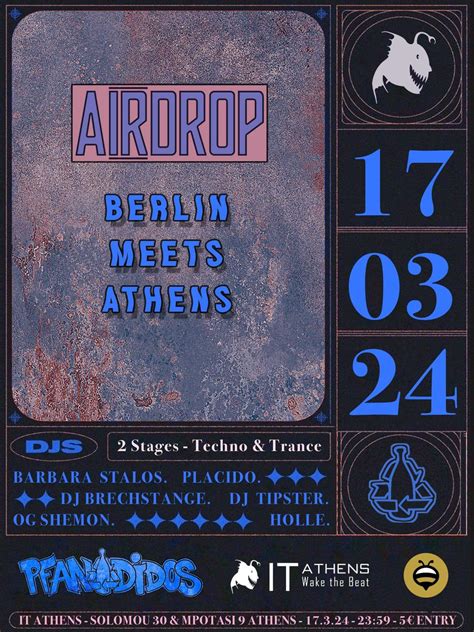 AIRDROP - 2 Stages - Techno & Trance at IT Athens, Athens