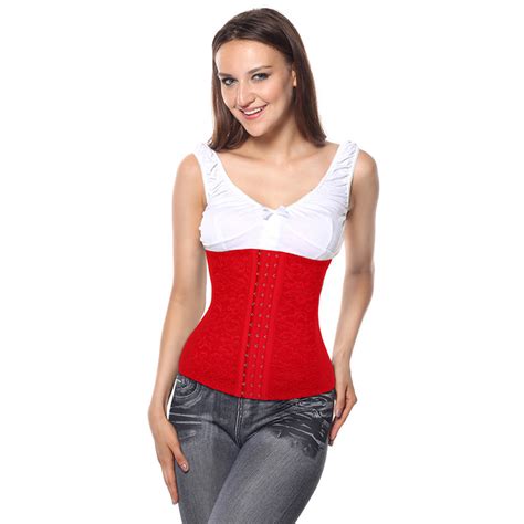 Fashion Red Steel Boned Lace Waist Cincher Underbust Corset N9407