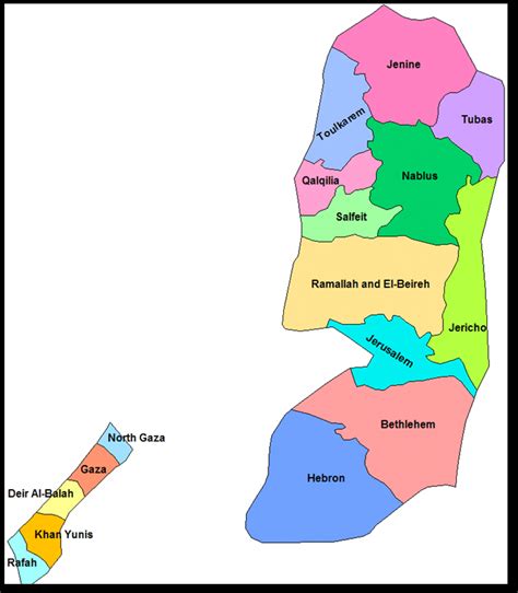 Map of Palestinian Authority governorates.(Source: OCHA, 2016 ...