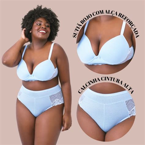 Conjunto Lingerie Plus Size Calcinha E Suti Bojo Sensual Mercadolivre