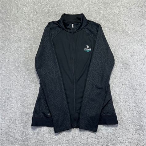 Adidas Golf Jacket Womens Medium Black 2015 Us Open Chambers Bay Clima