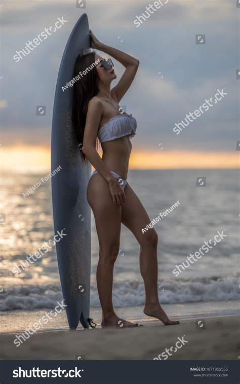 Sexy Asian Beach Woman Bikini Swimming Stock Photo 1871959555 Shutterstock