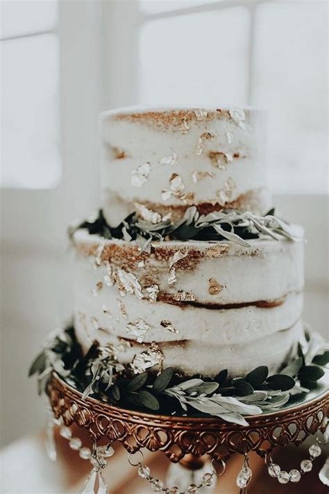 66 Glamorous Gold Leaf Wedding Cakes Weddingomania