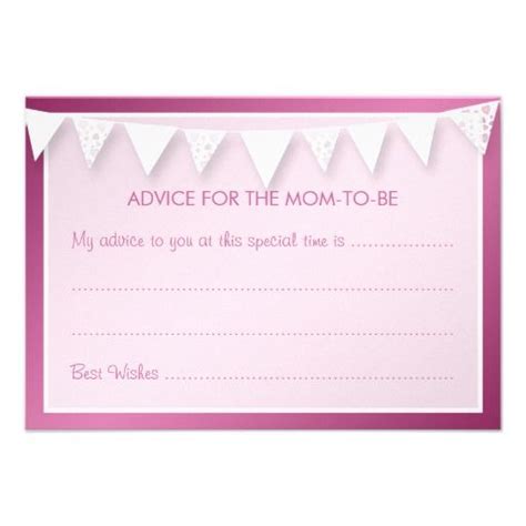 An Advice For The Mom To Be Card With Buntings And Polka Dots On It