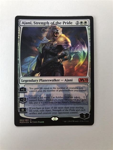ajani, strength of the pride M20 foil magic the gathering proxy mtg ...