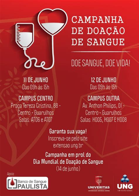 Univeritas Ung Realiza Campanha De Doação De Sangue Guarulhos Em Rede