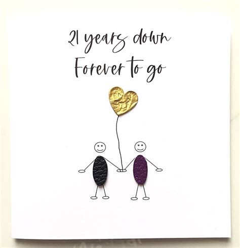 Years Down Forever To Go Anniversary Card St Brass Wedding