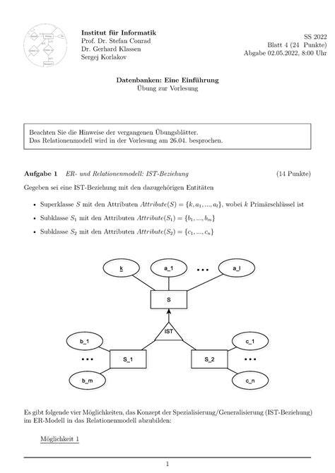 Dbs Blatt Bungsblatt Datenbank Institut F R Informatik Prof Dr