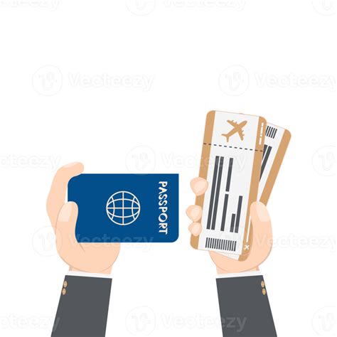 Hand Holding Airplane Ticket And Passport 16314978 Png