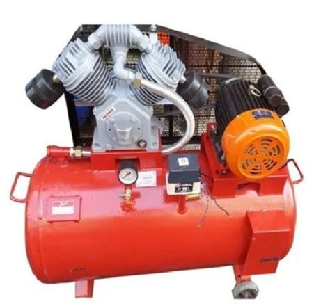 Red 220 Voltage Lubrication Electric Belt Driven Air Compressor For