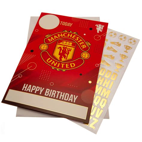 Manchester United FC Birthday Card With Stickers - Best Of British