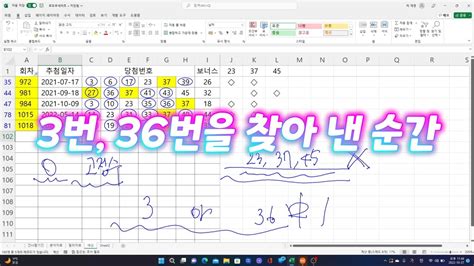 로또 1039회 고정수를 맞춘 재명만세tv 3번과 36번은 어떤 과정을 통해서 분석됐을까요 Youtube