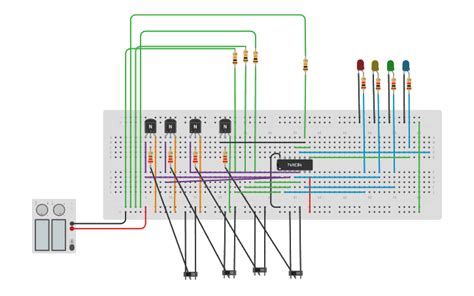 Circuit Design Water Level Indicator Using Not Gate Tinkercad