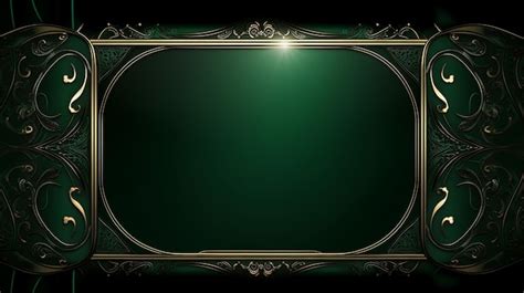 Premium Photo | A green frame with a gold border and a gold border