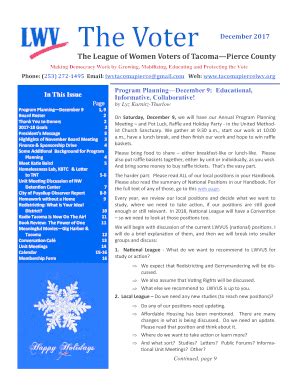 Fillable Online The League Of Women Voters Of Tacoma Pierce County