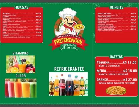 Menu At Pizzaria Esfiharia Preferencial Fortaleza