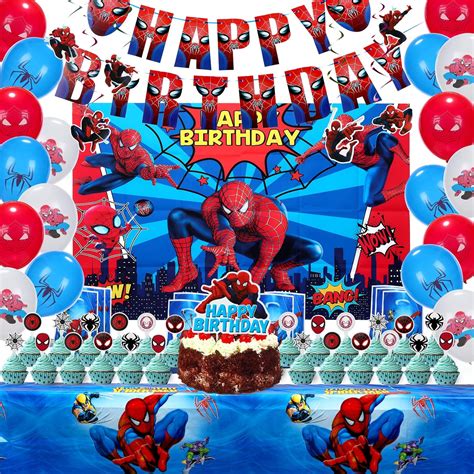 Decoraciones De Cumpleaños De Spiderman Suministros De