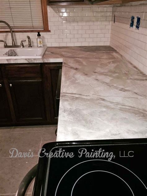 Davis Creative Painting: Countertop with concrete overlay