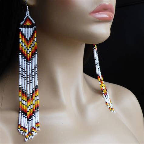 Native Americans Beaded Earrings Etsy Uk