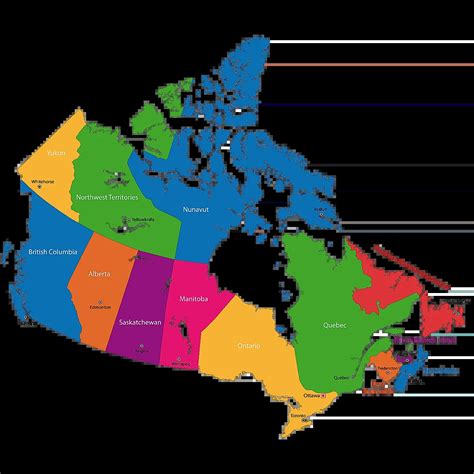 alumno Lluvioso cáscara canada map provinces capitals Espectador ...