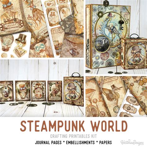 Steampunk World Crafting Printables Kit Steampunk Embellishments