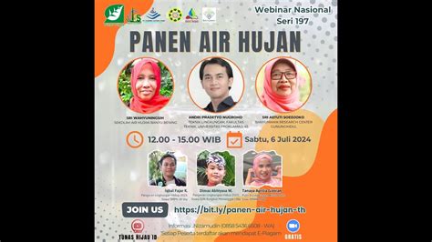 Webinar Nasioanal 197 Panen Air Hujan YouTube