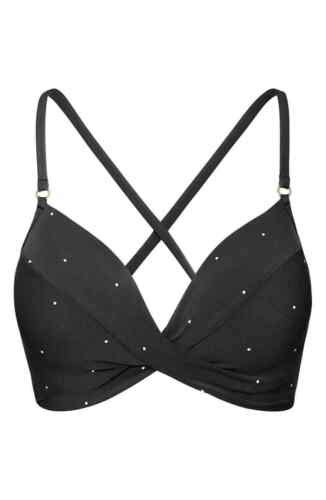 Robin Piccone Jennie Twist Black Bikini Top L Size Medium D Cup